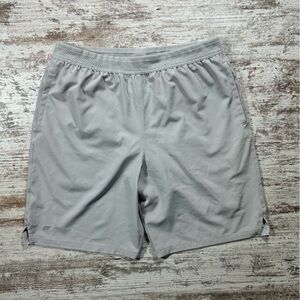 Men’s Fabletics Fundamental Shorts lined athletic shorts mineral gray size large